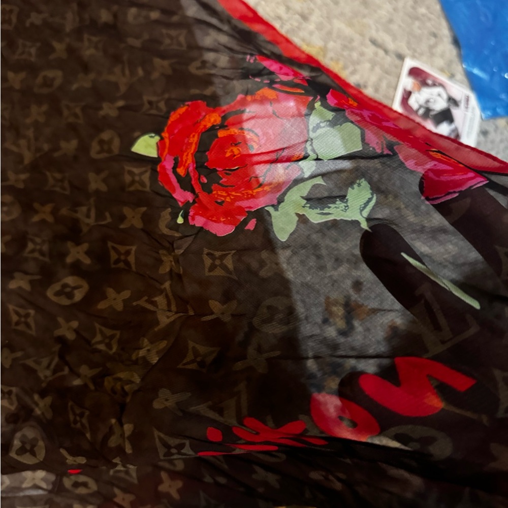 F/W 2008 Louis Vuitton x Sprouse Silk Roses Graffiti Scarf - Picture 4 of 5